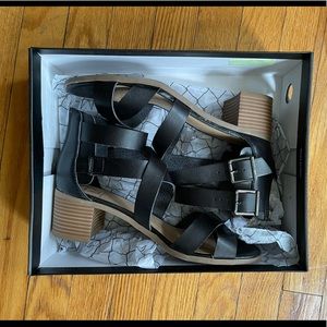 Material Girl Danee block heel sandals, black - US W 8.5